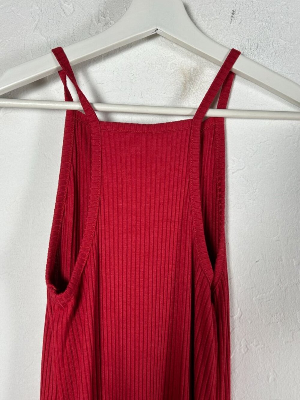 Hoodies Cool & Casual Womens Red Ribbed Sleeveless Sport Maxi Dress XS Stretch - Picture 4 of 9